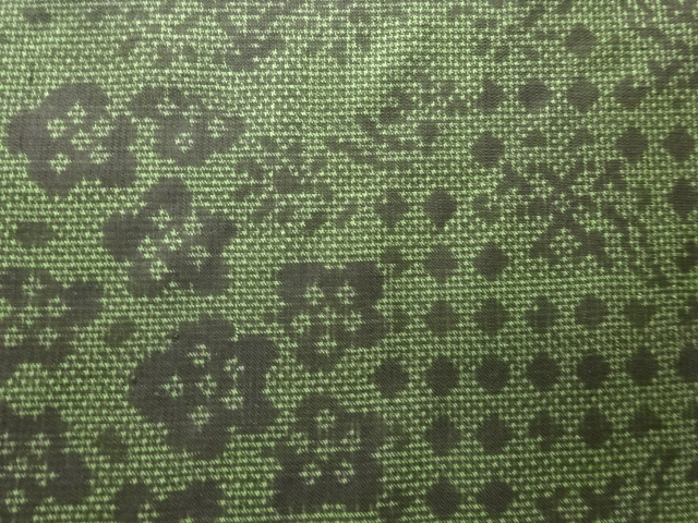 アンティーク　花古典柄織り出し本場泥大島紬着物(5マルキ)